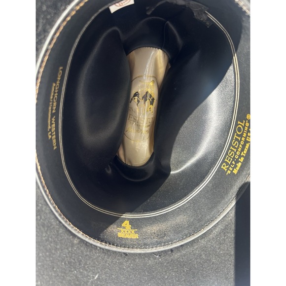 Resistol 4X Beaver Self Conforming Black Cowboy Hat‎ Size 6 7/8 Long Oval - Picture 3 of 11